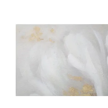 OBRAZ NA PŁÓTNIE WHITE/GOLD FLOWER 140X3,7X70 cm